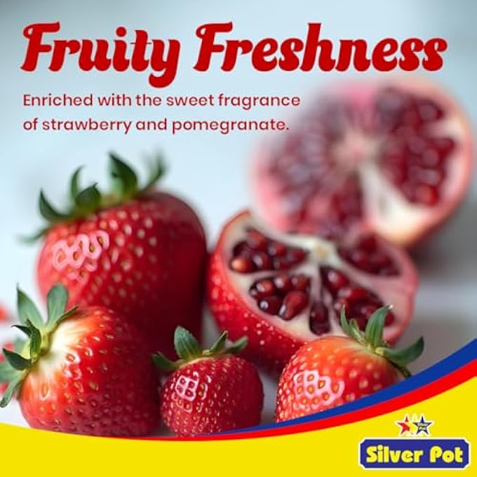 Silver Pot STRAWBERRY & POMEGRANATE HAND WASH PACK OF 2 (400ML)  FORMULA WITH REFRESHING STRAWBERRY & POMEGRANATE SCENT, EFFECTIVE GERM PROTECTION, AND DAILY HYGIENE - Image 3